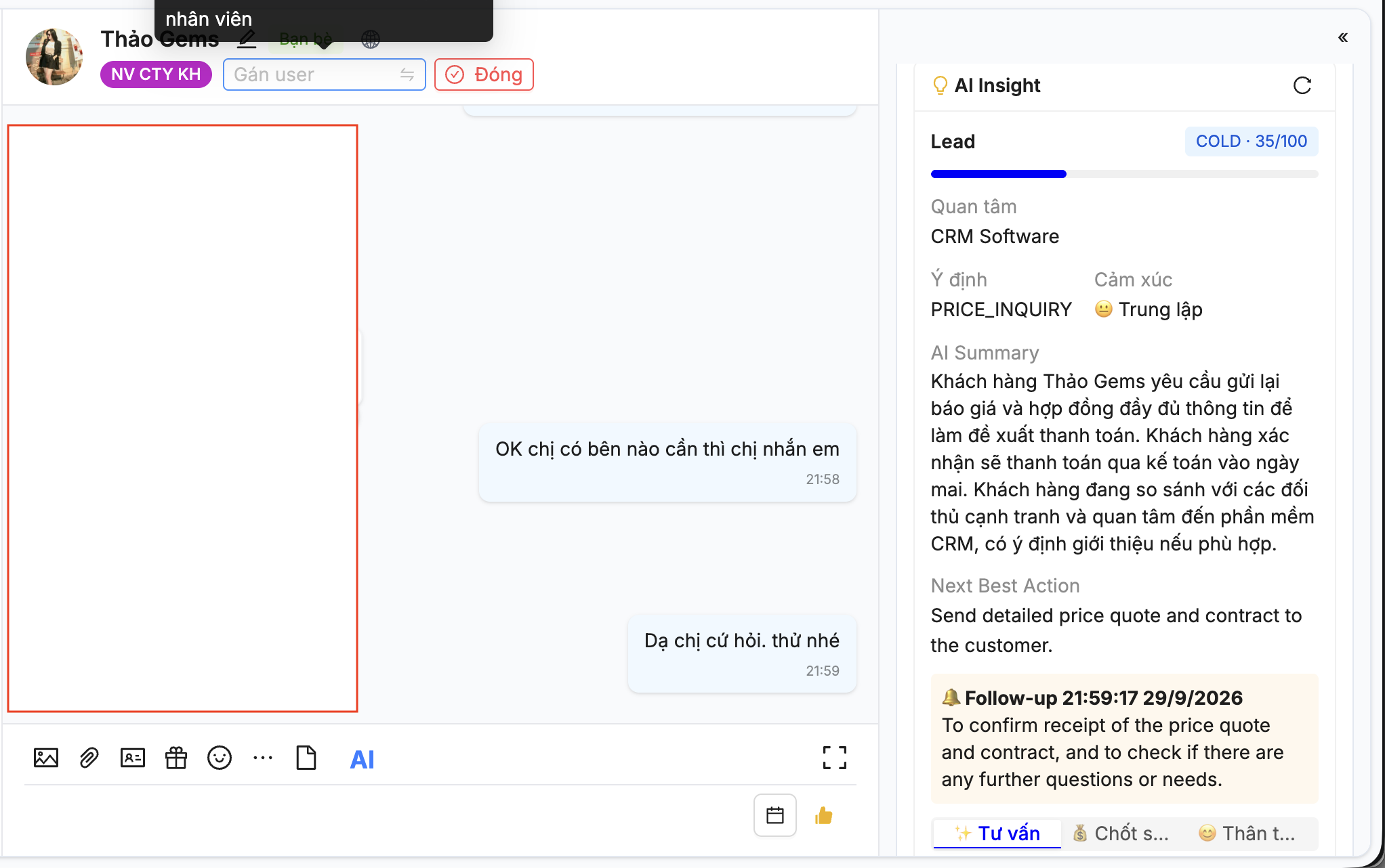 Hệ thống AI đánh giá hội thoại