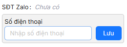 Cập nhật số điện thoại