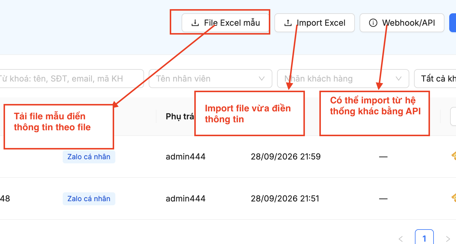 Import data bằng Excel